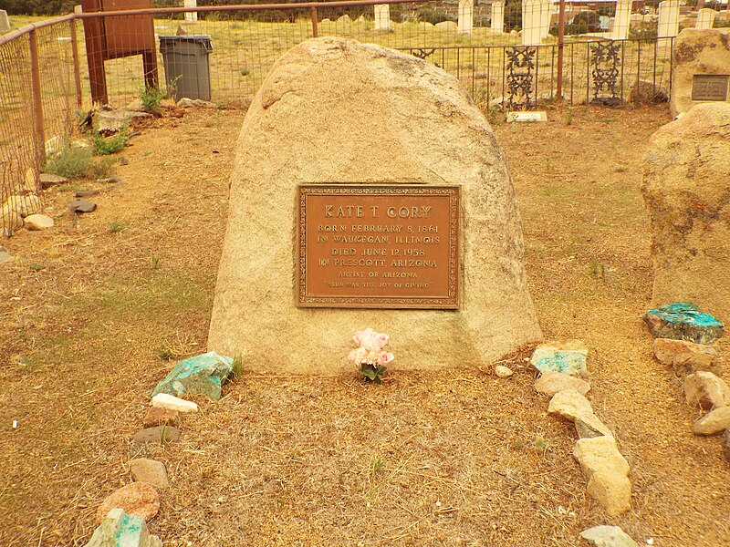 File:Prescott-Arizona Pioneer Home Cemetery-Grave of Kate T Cory.jpg
