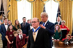 Gable receives the Presidential Medal of Freedom from Donald Trump on December 7, 2020 President Trump Presents the Medal of Freedom to Dan Gable (50694617103).jpg