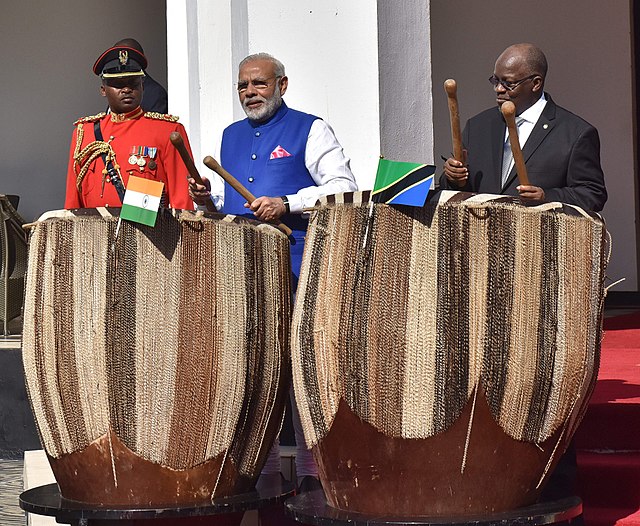 Magufuli with Indian Prime Minister Narendra Modi, 10 July 2016