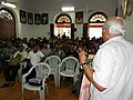 Environmentalist Prof.M.K.Prasad speaks at ornitjologits meeting ,Kerala sahitya academy hall, thrissur in connection with national book festival