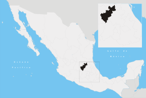 Штат Керетаро-де-Артеага на мапі Мексики