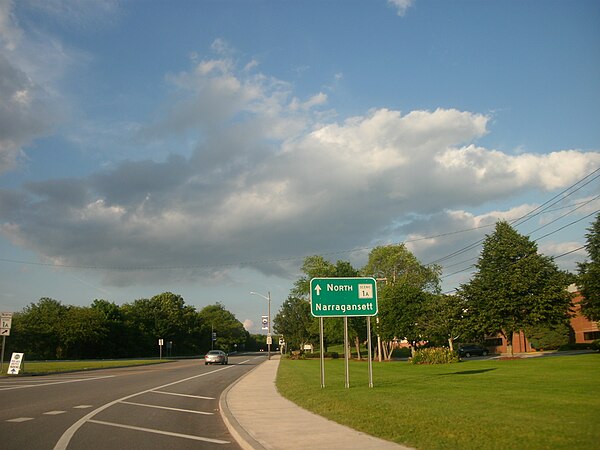 RI 1A Scenic northbound proceeding away from RI 108 in Narragansett