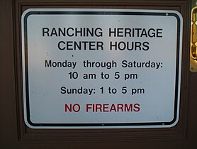 Sign showing hours of operation