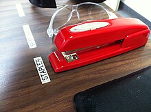 the red swingline stapler