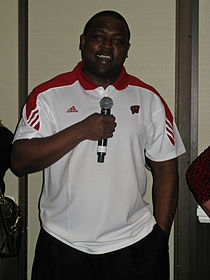 Ron Dayne not only holds the Wisconsin rushing yards record, but the entire NCAA rushing yards record. Ron Dayne 2010.jpg