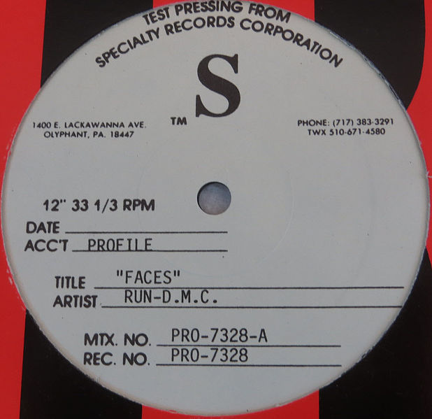 File:Run–D.M.C. - Faces-Back From Hell (test pressing single) (Side A).jpg