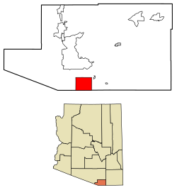 Lage von Nogales im Santa Cruz County und in Arizona
