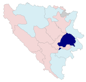 Poloha regionu na mapě Bosny a Hercegoviny