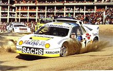 1992: Schanche in his Ford RS200 E2 en route to victory in Portugal SchancheRS200-1992.jpg