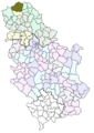 Localisation de la Ville de Subotica en Serbie