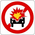 No vehicles carrying explosives