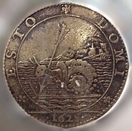 Snail pierced by an arrow on a raft Esto Domi 1628