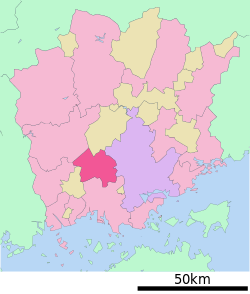 Sōjan sijainti Okayaman prefektuurissa