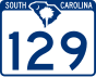 South Carolina Highway 129 marker