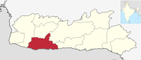 मानचित्र जिसमें दक्षिण गारो हिल्स ज़िला South Garo Hills district हाइलाइटेड है