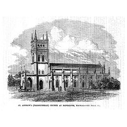 St. Andrew's (Presbyterian) Church at Bangalore, Madras Presidency - Illustrated London News (1866) St. Andrew's (Presbyterian) Church at Bangalore, Madras Presidency - Illustrated London News (1866).jpg