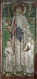 São Jorge com crianças: um dos raríssimos mosaicos bizantinos a escaparam da destruição durante a controvérsia iconoclasta.