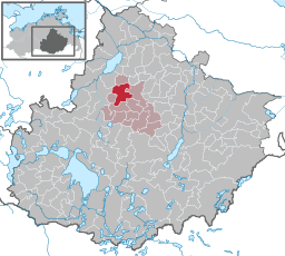Stavenhagens läge i Mecklenburg-Vorpommern