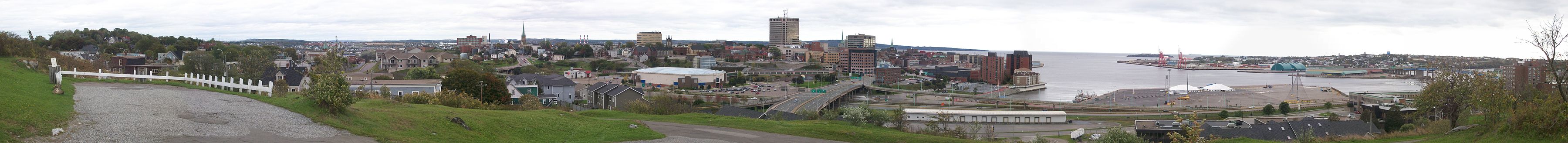 View from Fort Howe of the Saint John skyline prior to Peel Plaza.