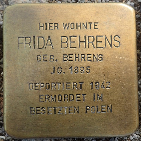 File:Stolperstein Gardelegen Sandstraße-Marktstraße Frida Behrens.jpg