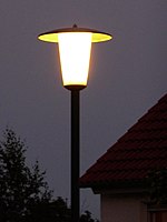 German streetlight at night.