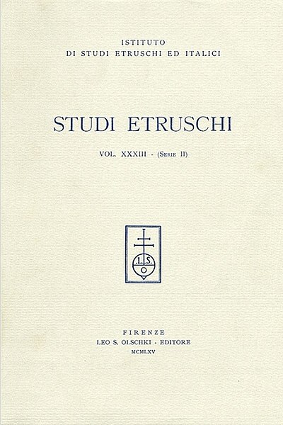File:Studi Etruschi. Vol. 33 (Serie II), Firenze, Leo S. Olschki 1965.jpg