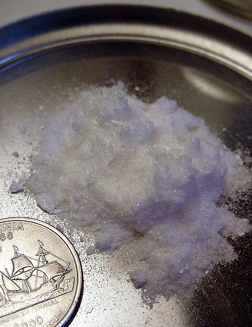 Synthetic mescaline, the first psychedelic compound to be extracted and isolated