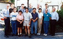 TSpan team mid-1999 in front of the Encina Avenue house in Palo Alto TSpan team mid-1999.jpg