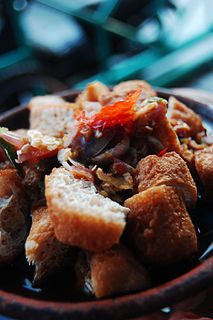 Tahu gejrot Indonesian fried tofu