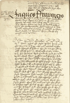 Oud document handgeschreven