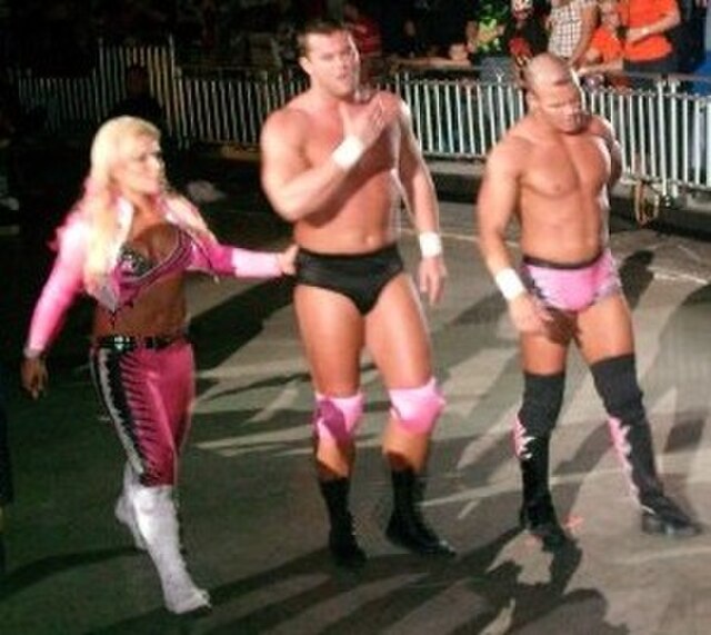 The Hart Dynasty (from left to right): Natalya, David Hart Smith, and Tyson Kidd