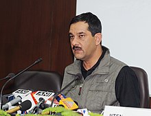 The Minister of State (Independent Charge) for Youth Affairs & Sports, Shri Jitendra Singh addressing the media persons after his visit from Lausanne, Switzerland, in New Delhi on May 16, 2013.jpg