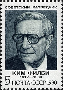 The Soviet Union 1990 CPA 6266 stamp (Soviet Intelligence Agents. Kim Philby).jpg
