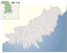 Mapa administrativo de la ciudad de Busan