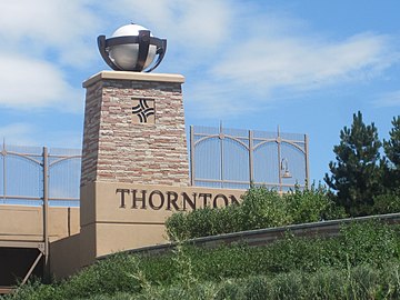 A Thornton, Colorado welcome sign