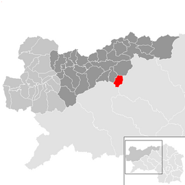 Poloha obce Treglwang v okrese Liezen (klikacia mapa)