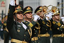 The Central Military Band of the People's Liberation Army is the senior military band in the People's Republic of China. Trumpet of Peace 2016 (3).jpg