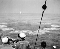 USS Moberly makes a Hedgehog attack against U-853 in 1945