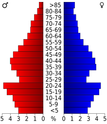 2000 Census Age Pyramid for Walworth County