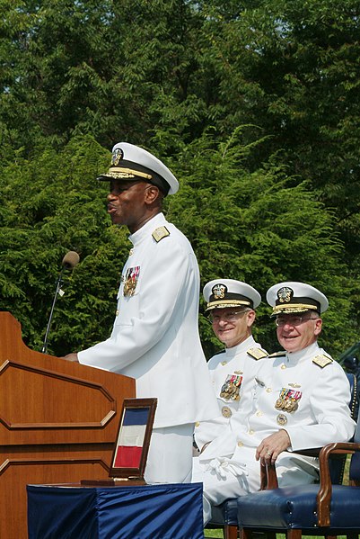 File:US Navy 030815-N-2383B-135 Rear Adm. Barry C. Black, Chief of Navy Chaplains makes his remarks after receiving the Navy Distinguished Service Medal.jpg