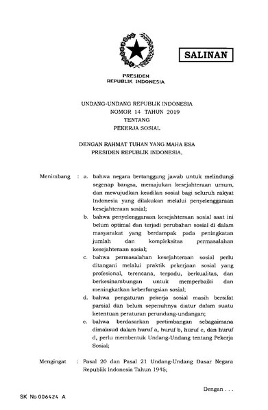 Berkas:Undang-Undang Republik Indonesia Nomor 14 Tahun 2019.pdf