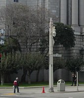 1914/1936 pole at Grove Street in 2018 Van Ness pole.jpg