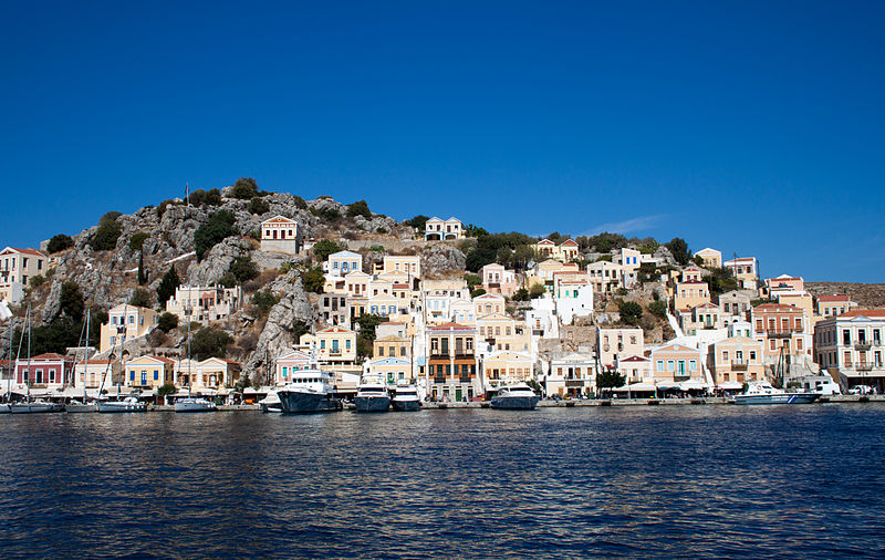 File:View of Symi settlement from its harbour.jpg