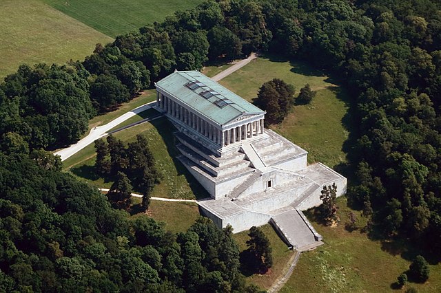 Aerial view of the Walhalla memorial of Ludwig I