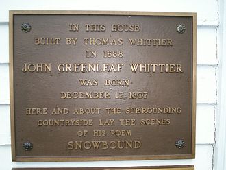 Dedication plaque Whittier birthplace - plaque.jpg