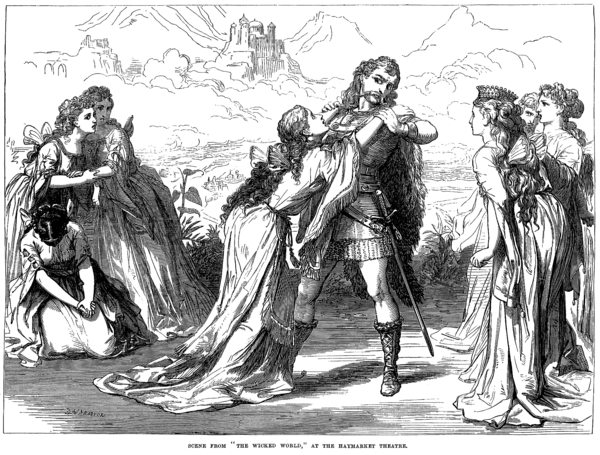 Scene from The Wicked World in The Illustrated London News, 8 February 1873