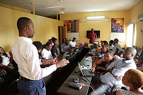 Joseph Osuigwe speaking at the Meet Up