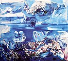 Nebih Muriqi, "Blue syphony", oil on canvas, 200 × 190 cm, 2000