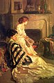 "By the Fireside" by Henry Salem Hubbell.jpg