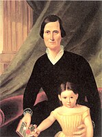 Portrait of Laura Fish Judd and her daughter Juliet Isabel, 1850
